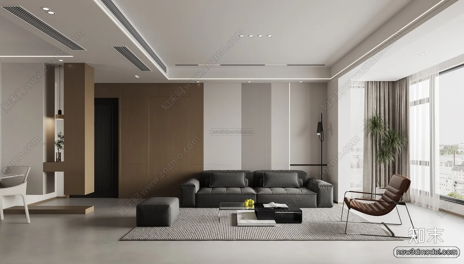 Modern Style Interior 3D Blocks and 3D Models – Living Room 3D Scene – 315 – CORONA