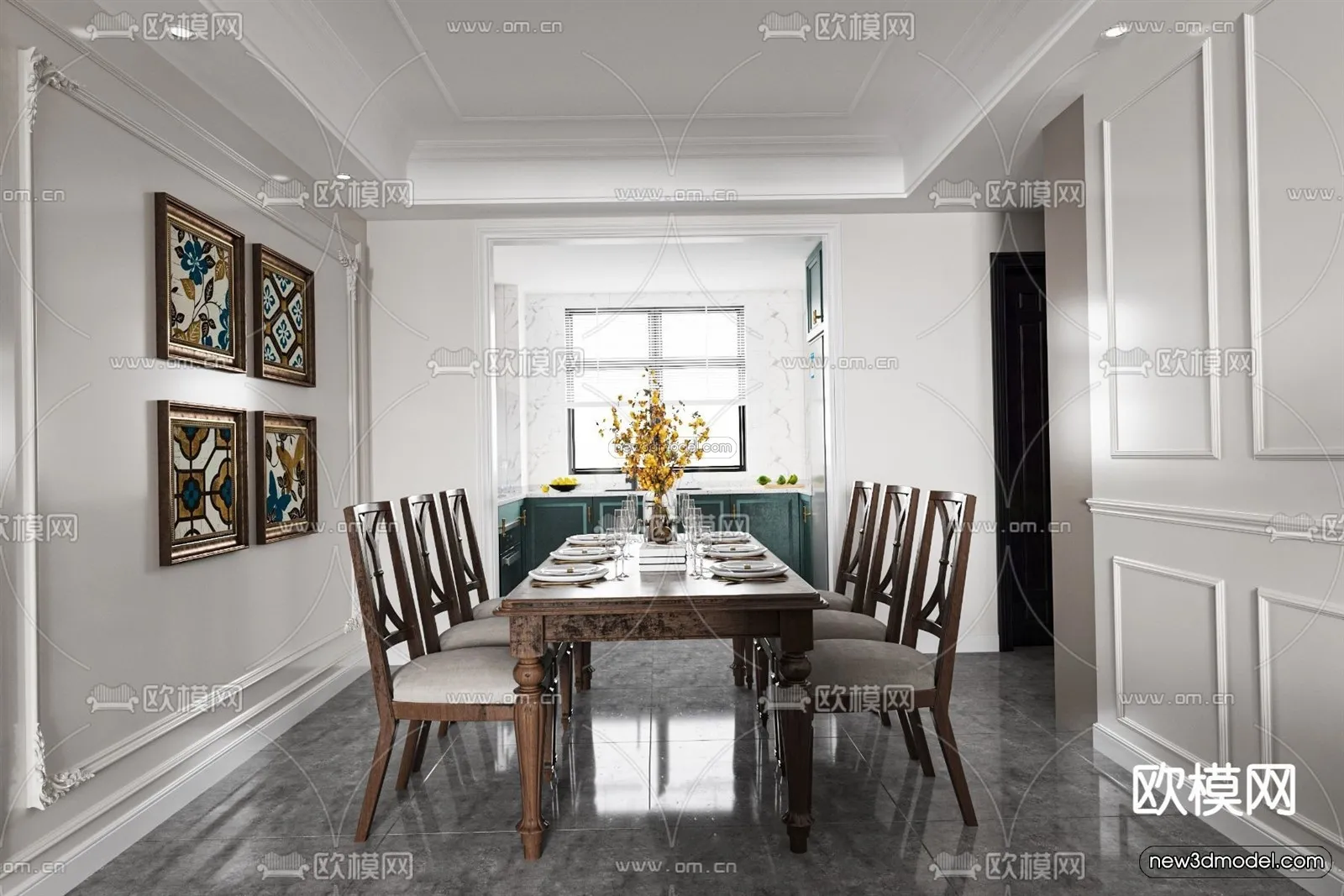 Modern Style Interior 3D Blocks and 3D Models – Living Room 3D Scene – 316 – CORONA