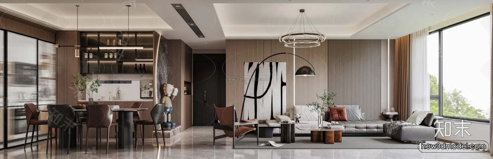 Modern Style Interior 3D Blocks and 3D Models – Living Room 3D Scene – 326 – CORONA