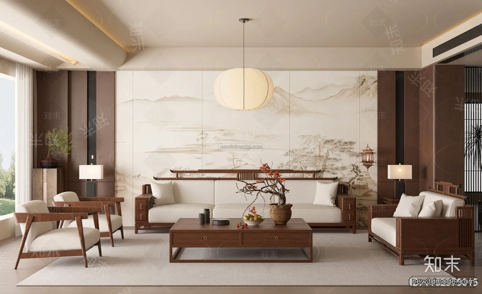 Modern Style Interior 3D Blocks and 3D Models – Living Room 3D Scene – 333 – CORONA