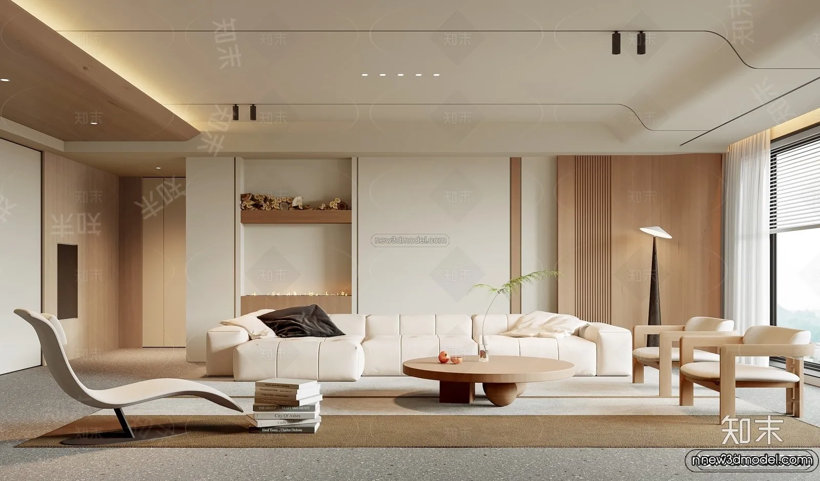 Modern Style Interior 3D Blocks and 3D Models – Living Room 3D Scene – 401 – CORONA