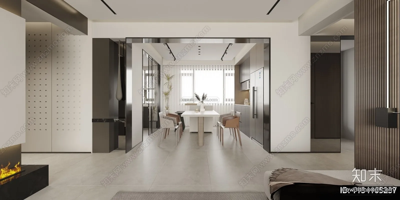 Modern Style Interior 3D Blocks and 3D Models – Living Room 3D Scene – 406 – CORONA