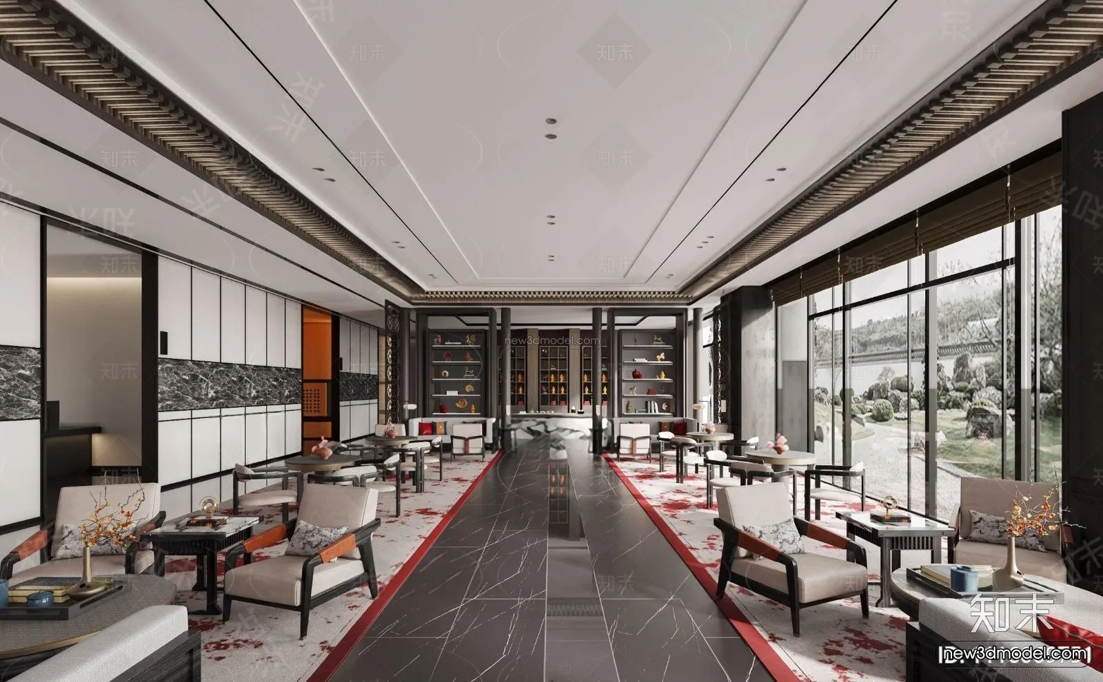 Modern Style Interior 3D Blocks and 3D Models – Lobby 3D Scene – 900 – CORONA