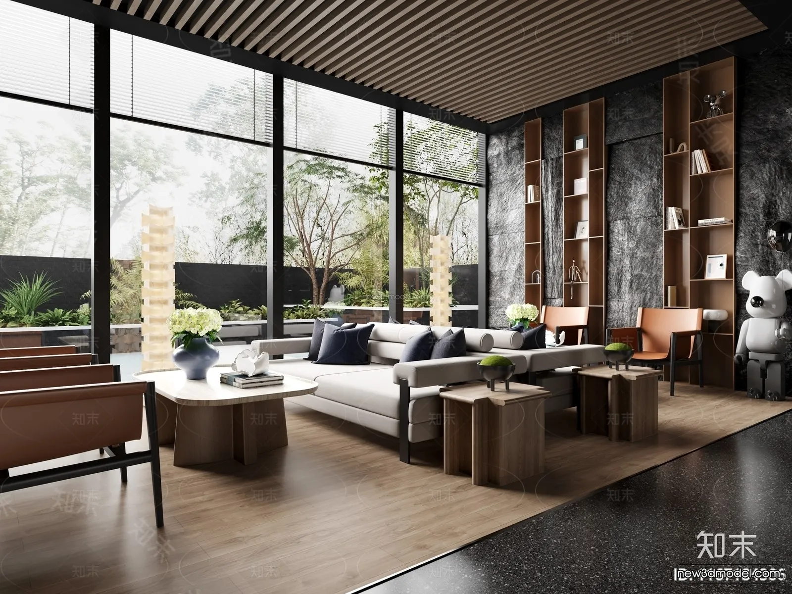 Modern Style Interior 3D Blocks and 3D Models – Lobby 3D Scene – 908 – CORONA