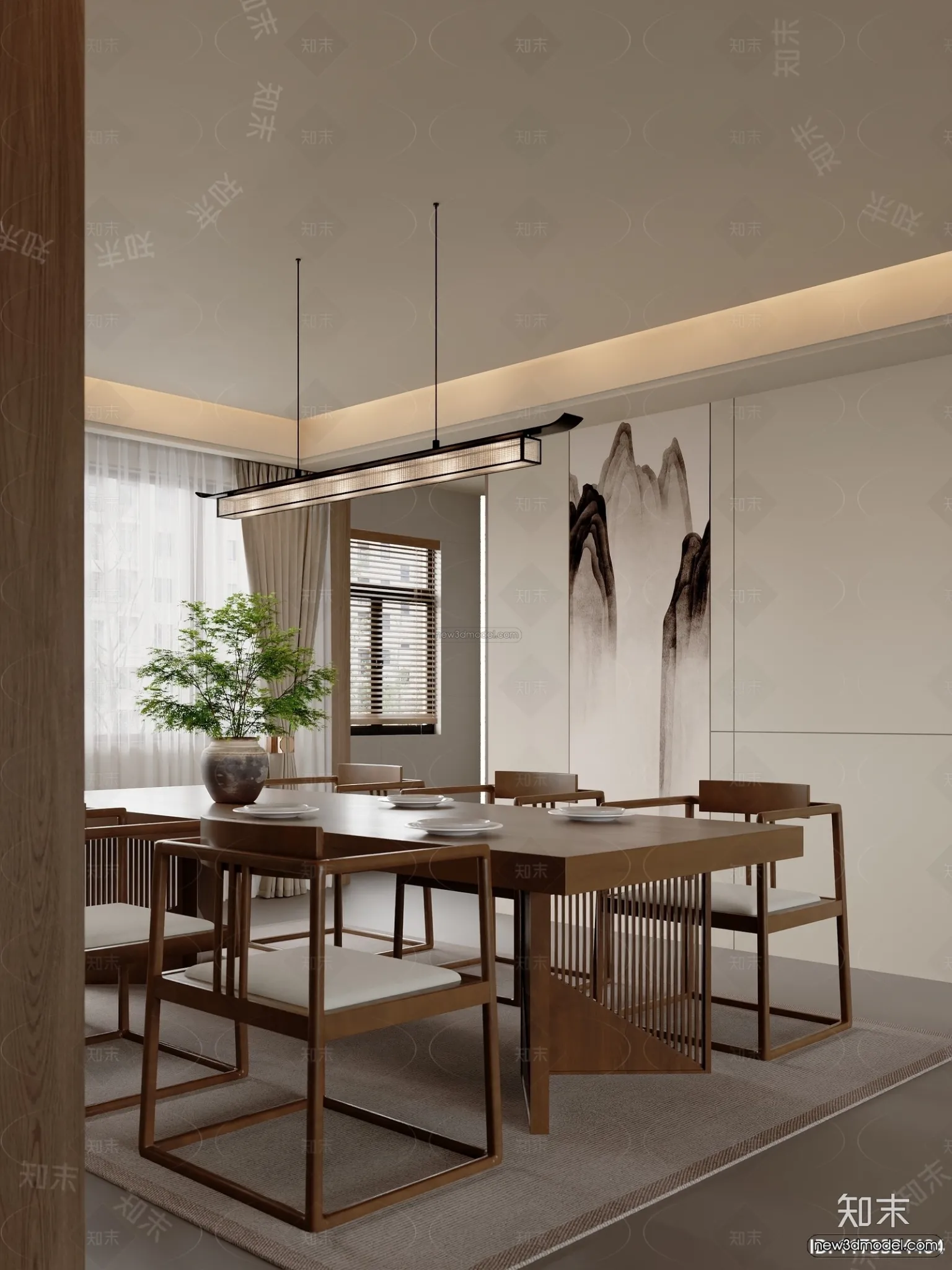 Modern Style Interior 3D Blocks and 3D Models – Study Room 3D Scene – 689 – CORONA