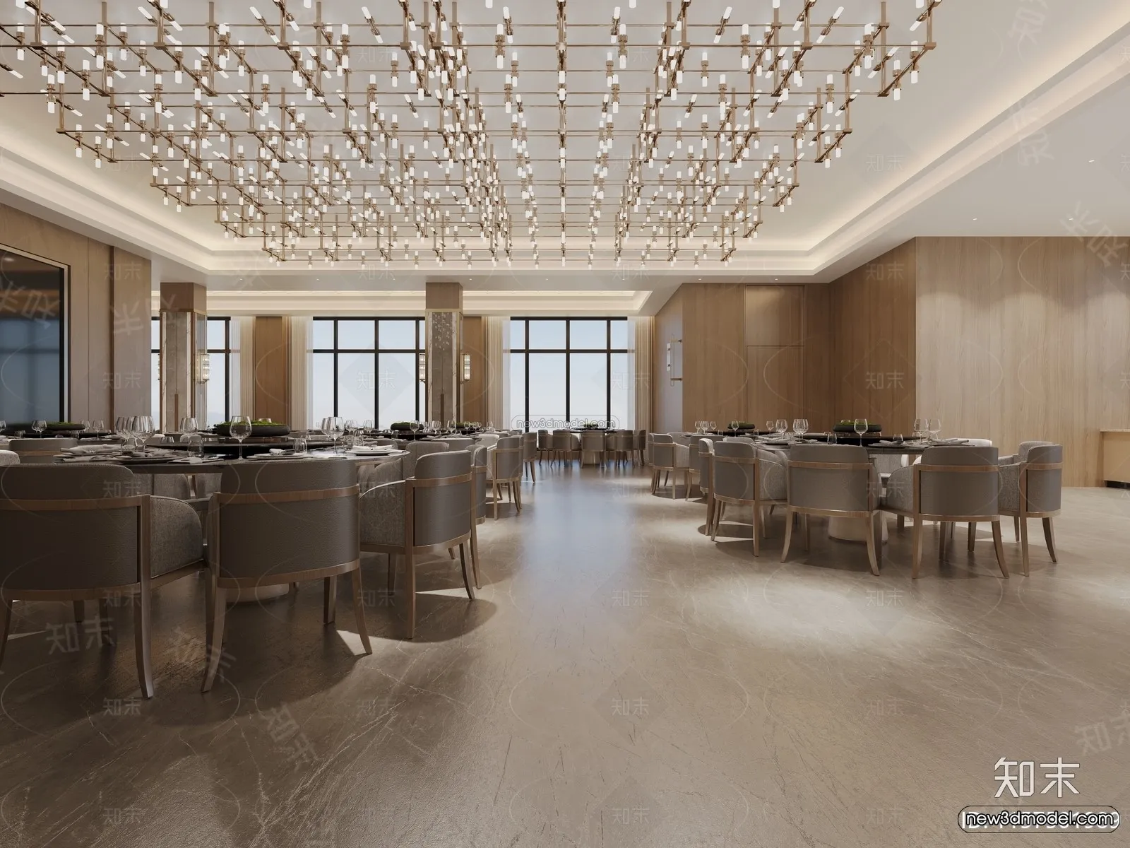 Modern Style Interior 3D Blocks and 3D Models – Wedding Hall 3D Scene – 921 – CORONA