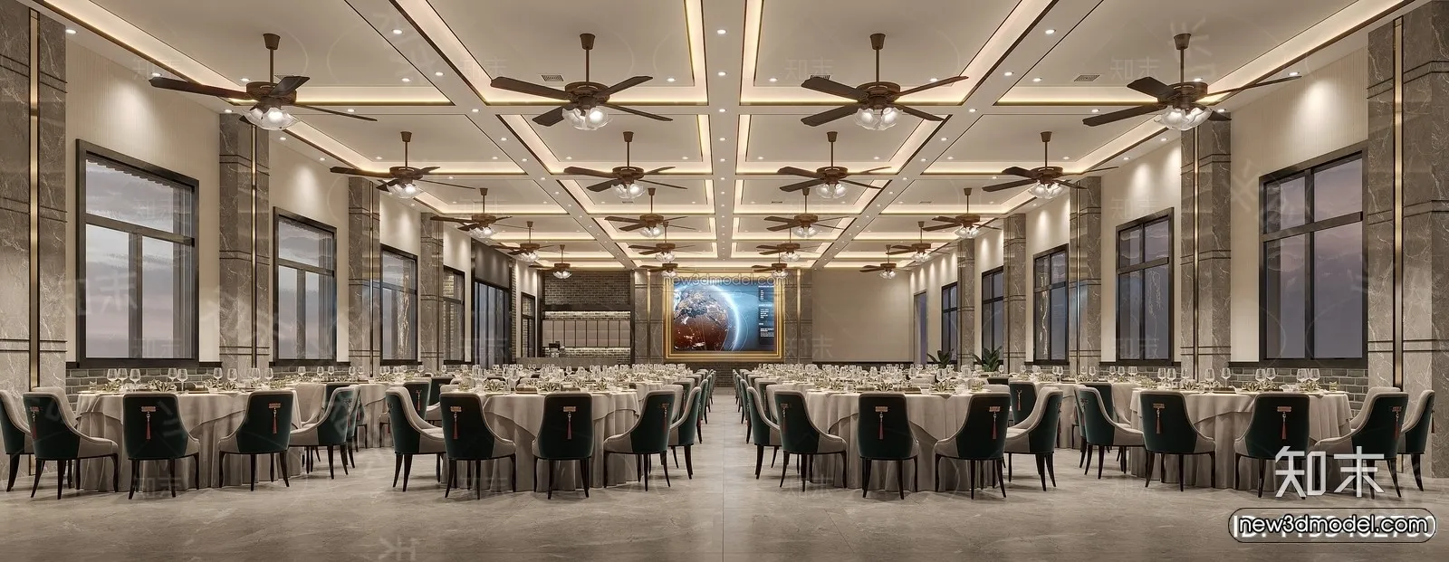 Modern Style Interior 3D Blocks and 3D Models – Wedding Hall 3D Scene – 936 – CORONA