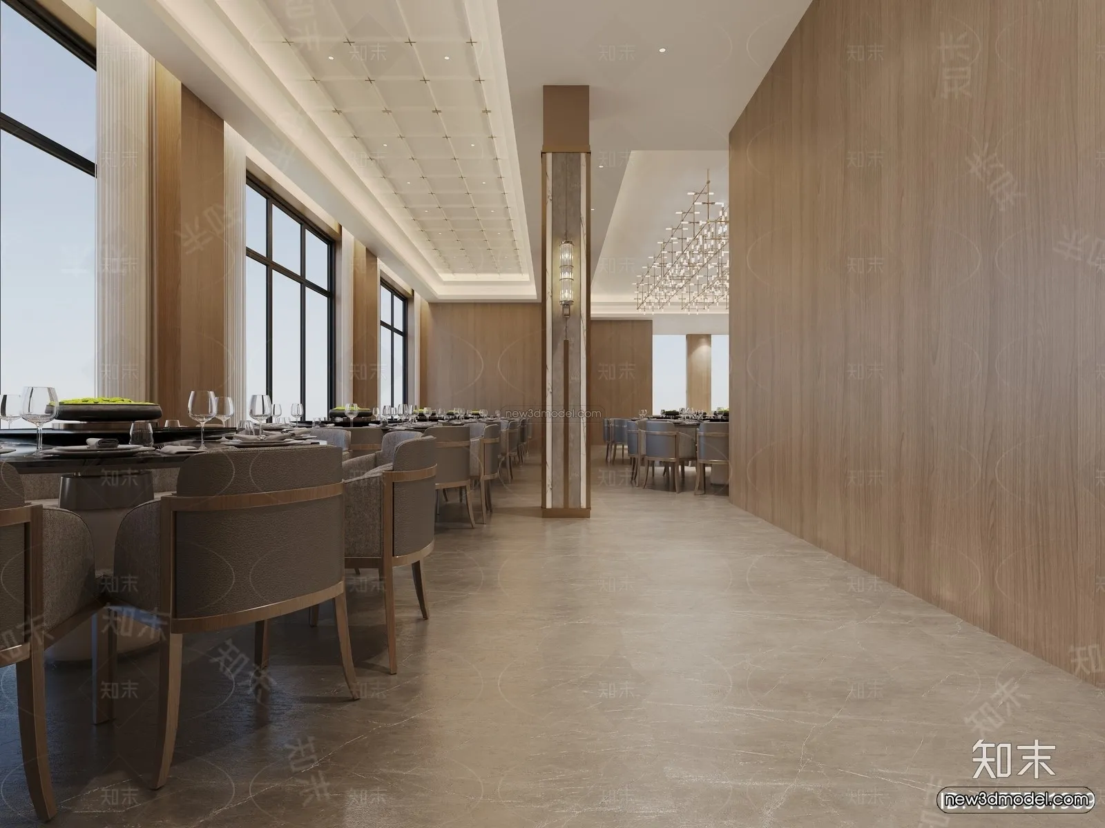 Modern Style Interior 3D Blocks and 3D Models – Wedding Hall 3D Scene – 952 – CORONA