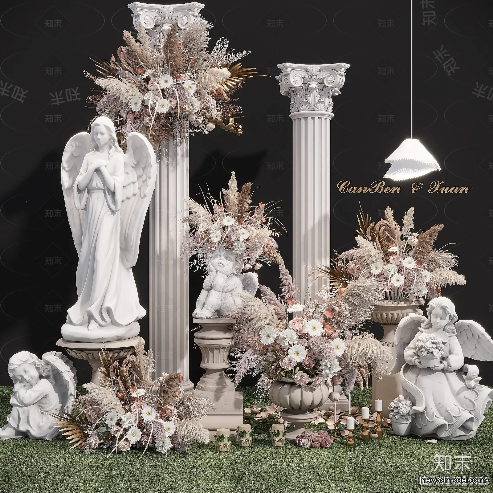 Modern Style Interior 3D Blocks and 3D Models – Wedding Hall 3D Scene – 955 – CORONA