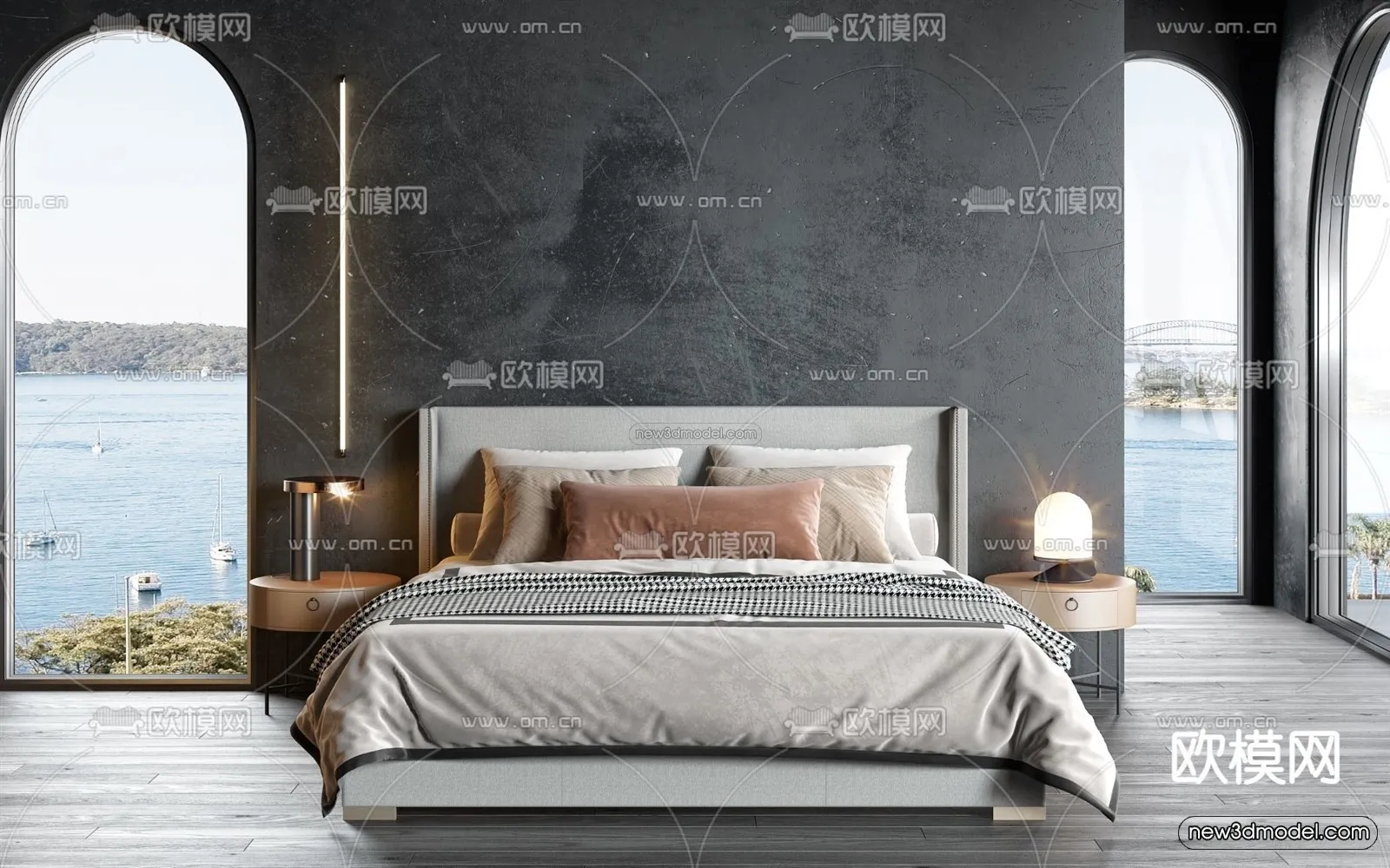 Modern Style Interior 3D Blocks – Bedroom 3D Model – 179 – VRAY