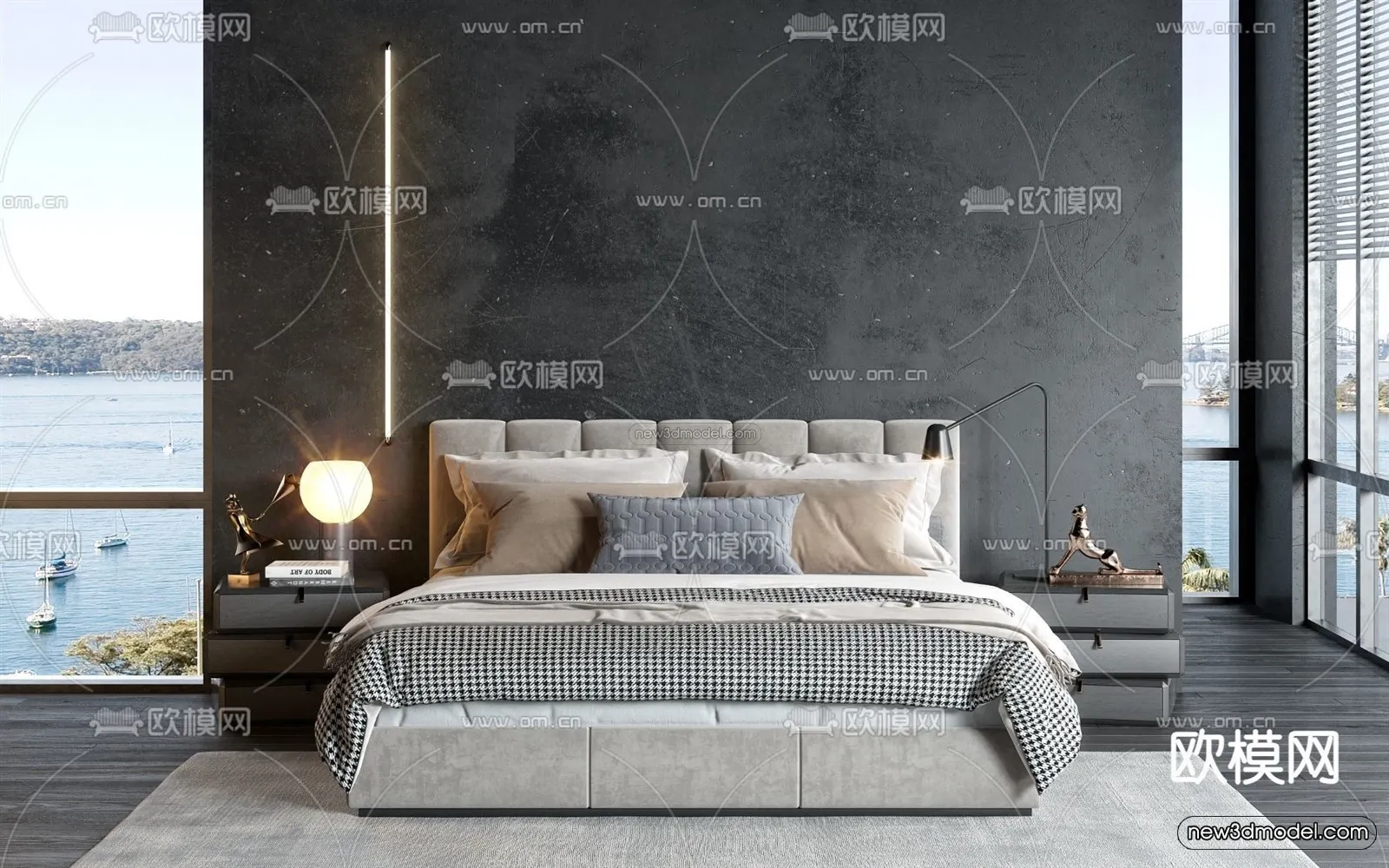 Modern Style Interior 3D Blocks – Bedroom 3D Model – 181 – VRAY