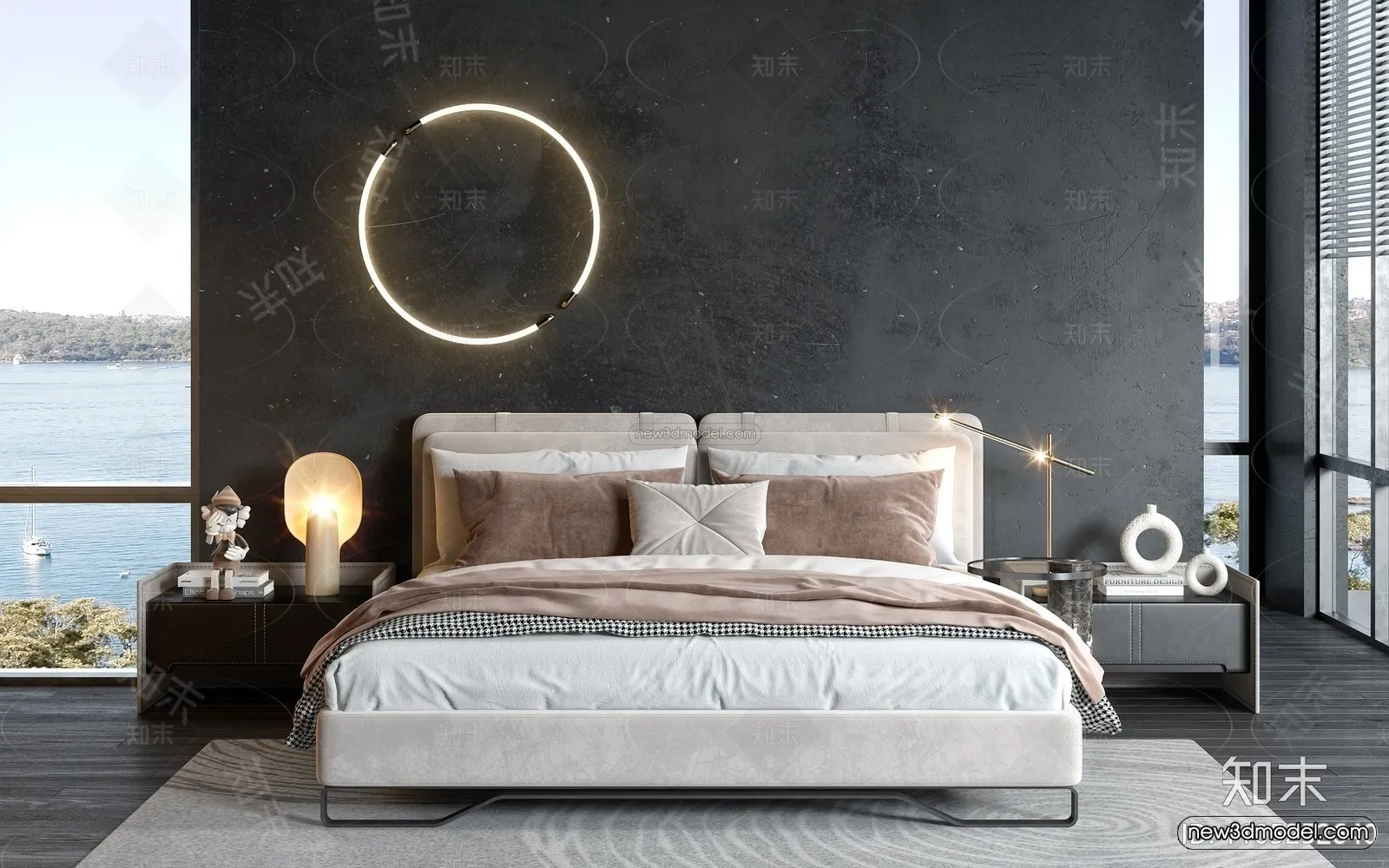 Modern Style Interior 3D Blocks – Bedroom 3D Model – 185 – VRAY