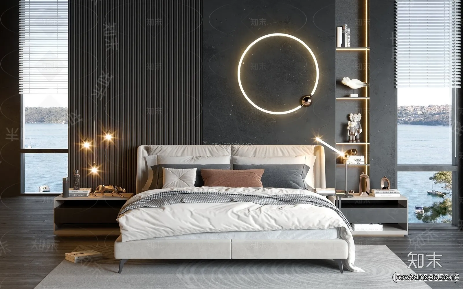 Modern Style Interior 3D Blocks – Bedroom 3D Model – 187 – VRAY