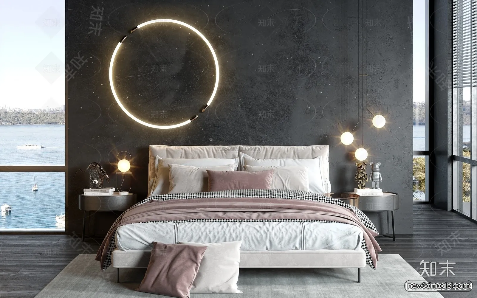 Modern Style Interior 3D Blocks – Bedroom 3D Model – 204 – VRAY