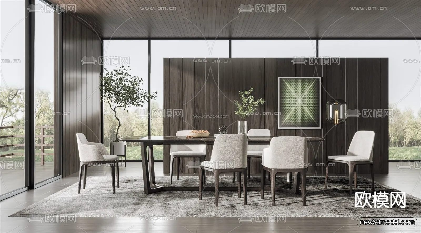 Modern Style Interior 3D Blocks – Dining Room 3D Model – 148 – VRAY Modern Style Interior 3D Blocks – Dining Room 3D Model – 148 – VRAY