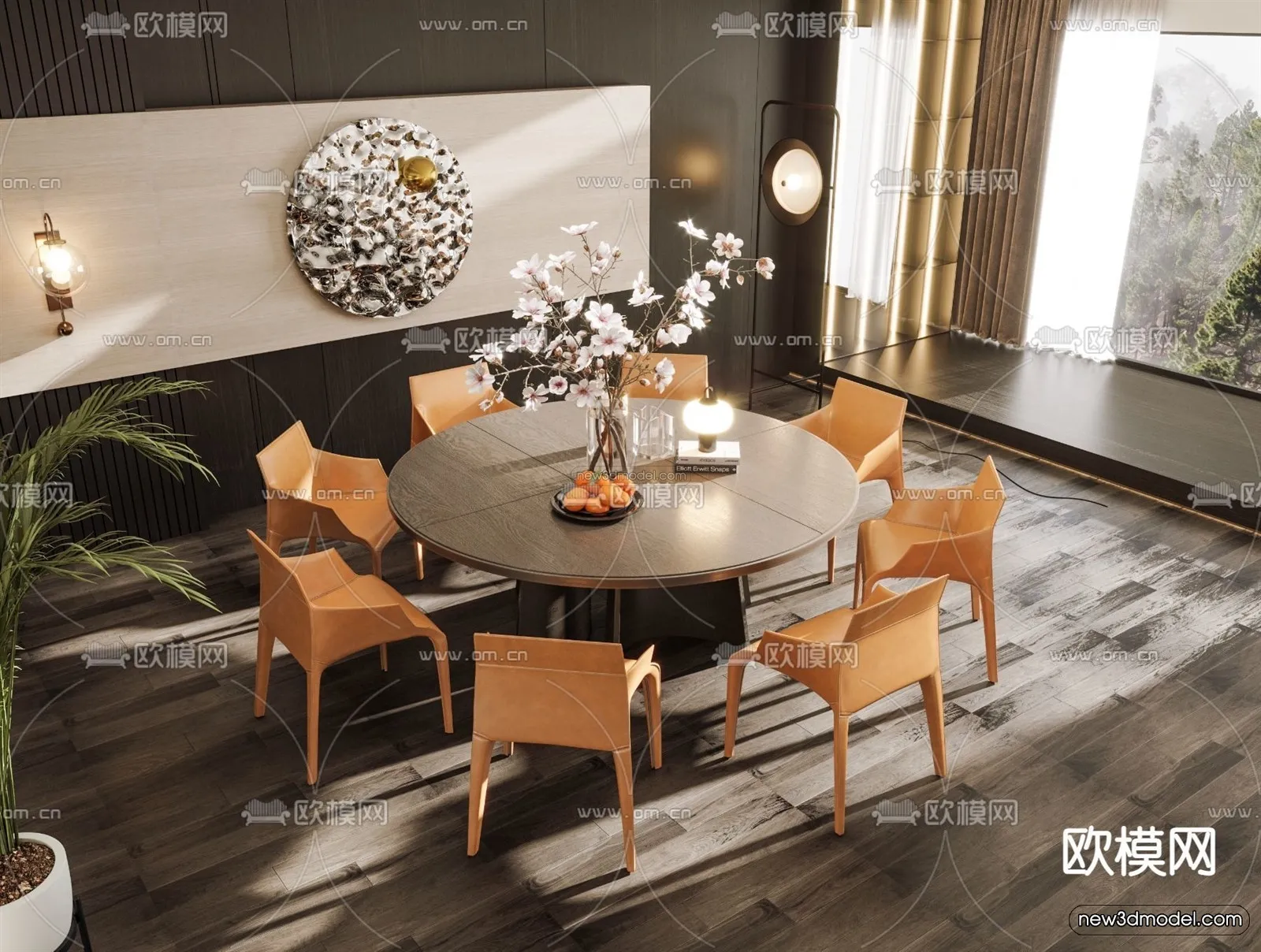 Modern Style Interior 3D Blocks – Dining Room 3D Model – 156 – VRAY Modern Style Interior 3D Blocks – Dining Room 3D Model – 156 – VRAY