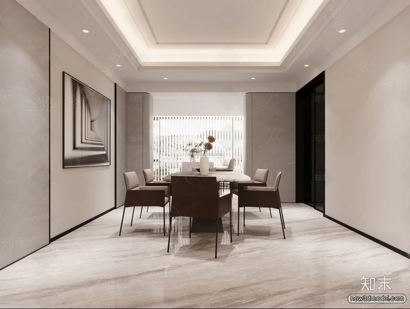 Modern Style Interior 3D Blocks – Dining Room 3D Model – 160 – VRAY Modern Style Interior 3D Blocks – Dining Room 3D Model – 160 – VRAY