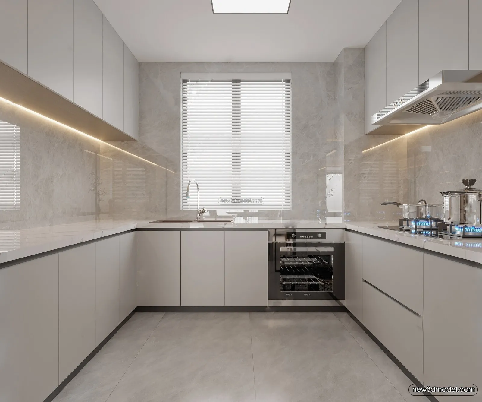 Modern Style Interior 3D Blocks – Kitchen 3D Model – 267 – VRAY