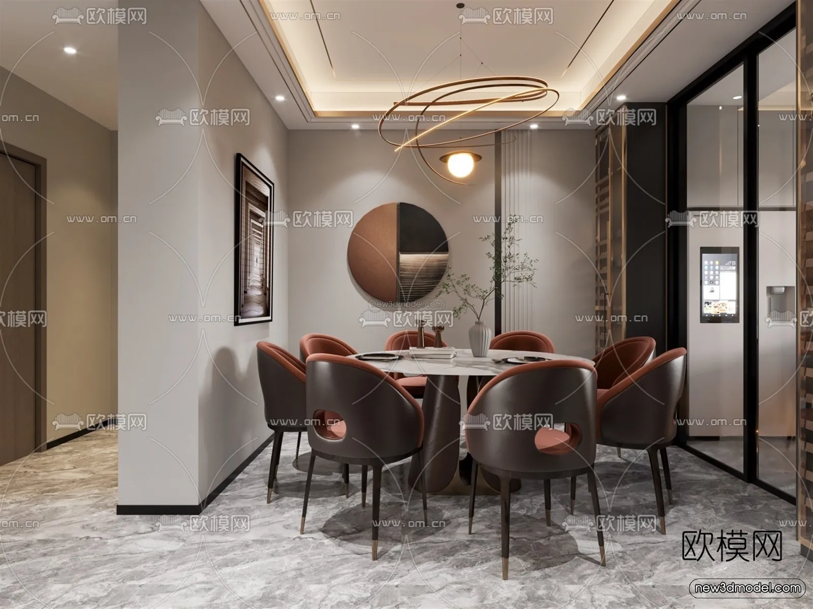 Modern Style Interior 3D Blocks – Living Room 3D Model – 004 – VRAY