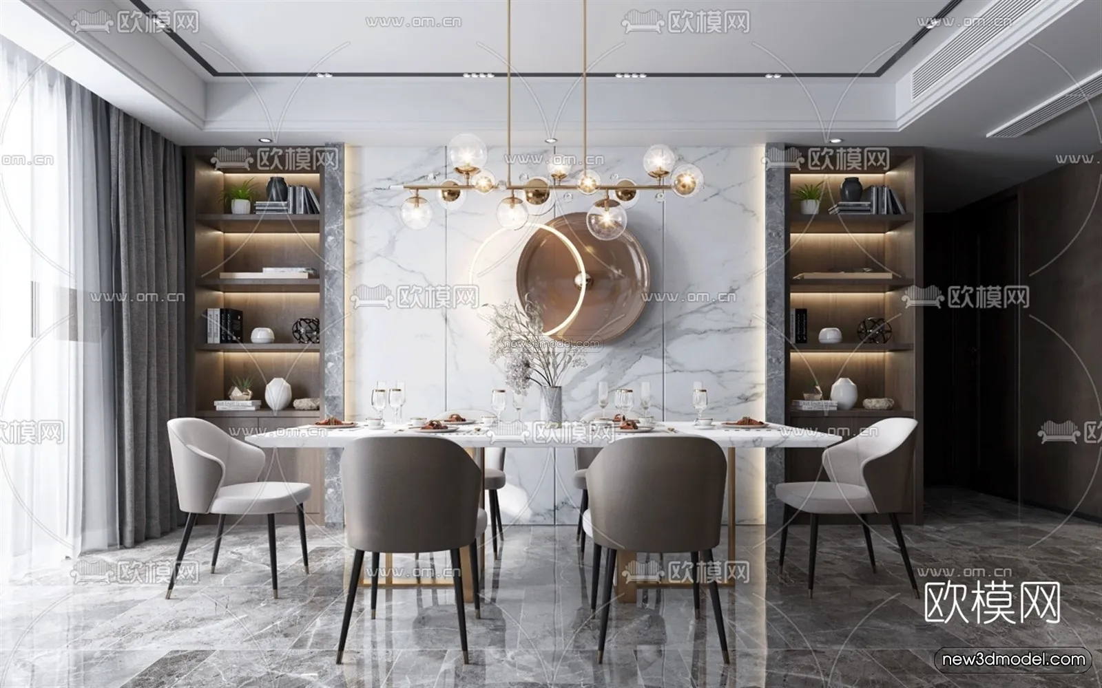 Modern Style Interior 3D Blocks – Living Room 3D Model – 009 – VRAY