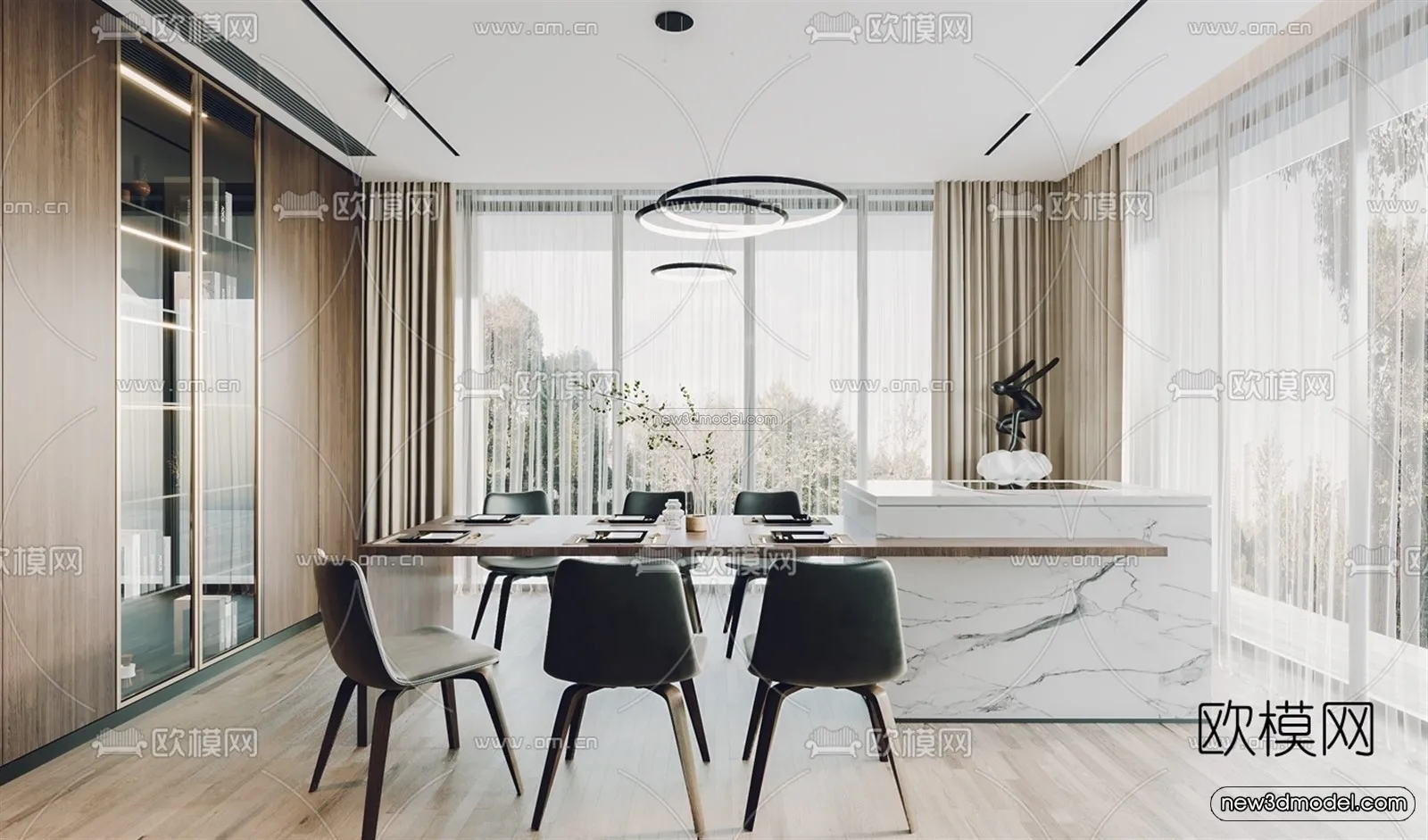 Modern Style Interior 3D Blocks – Living Room 3D Model – 015 – VRAY