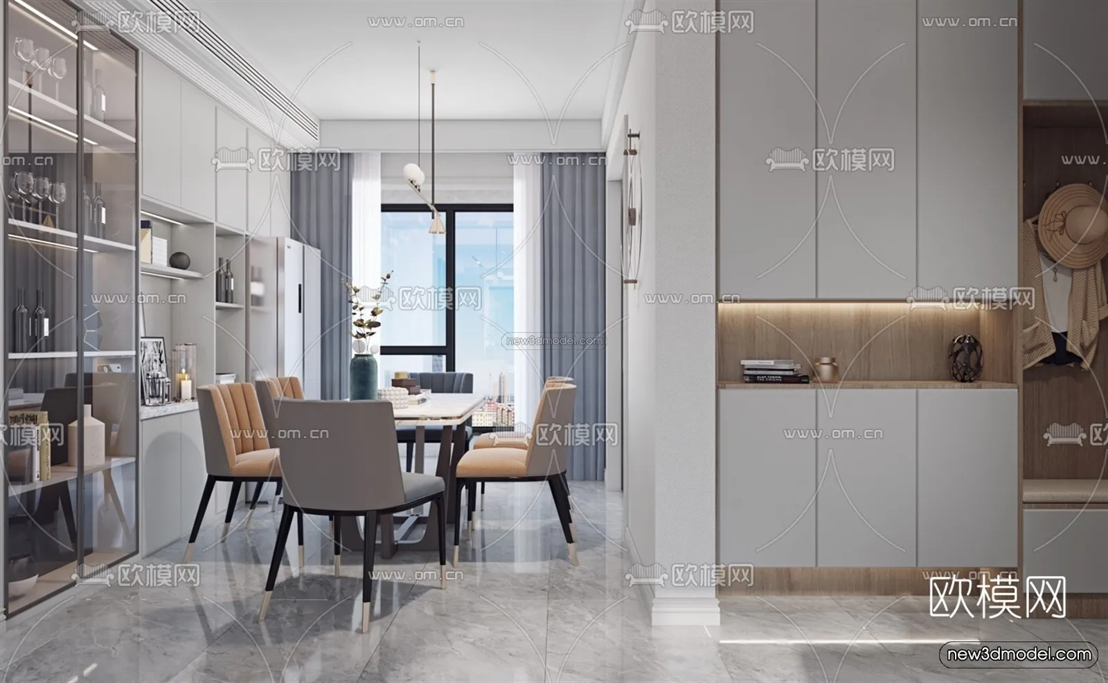 Modern Style Interior 3D Blocks – Living Room 3D Model – 021 – VRAY