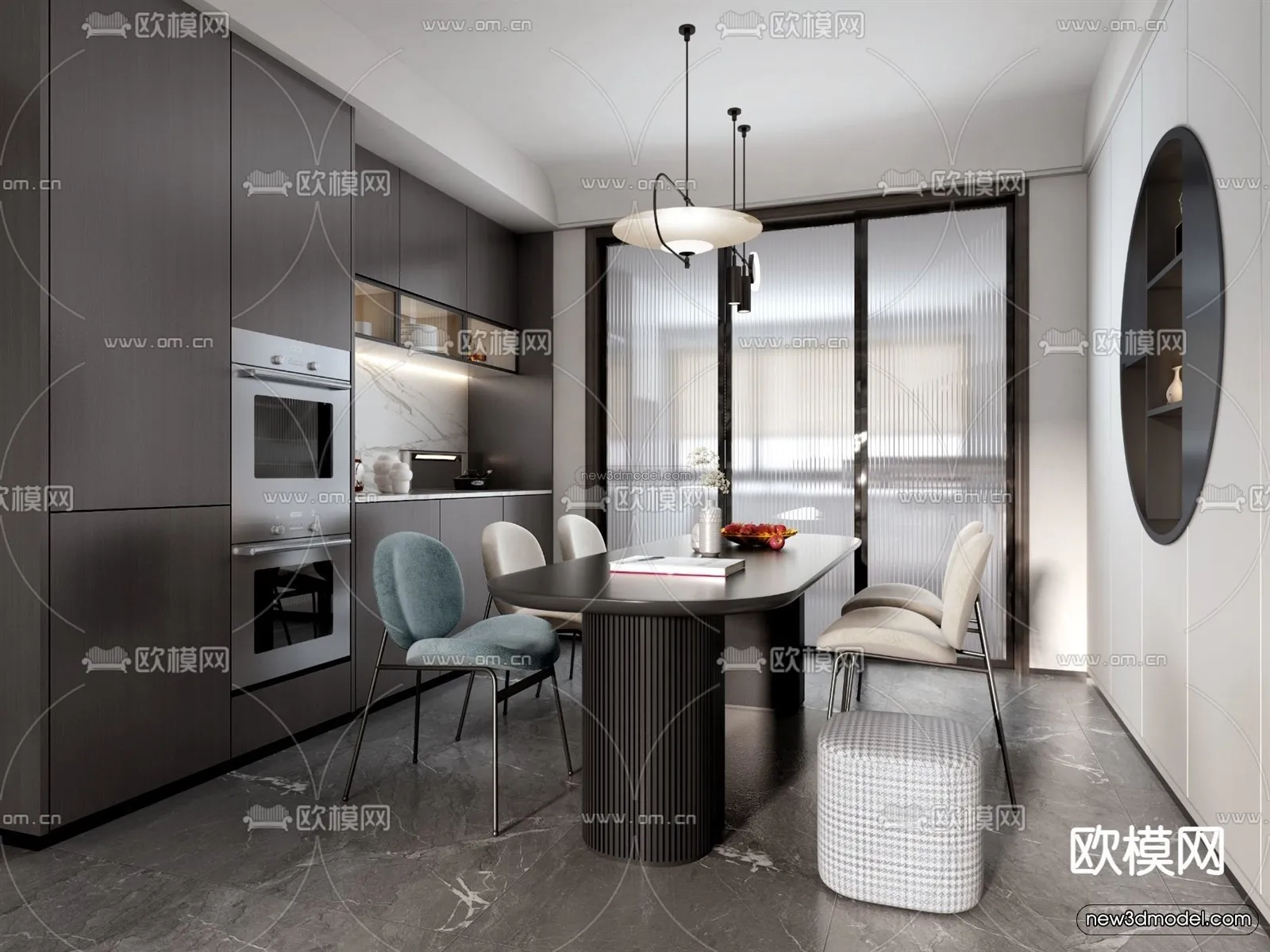 Modern Style Interior 3D Blocks – Living Room 3D Model – 040 – VRAY