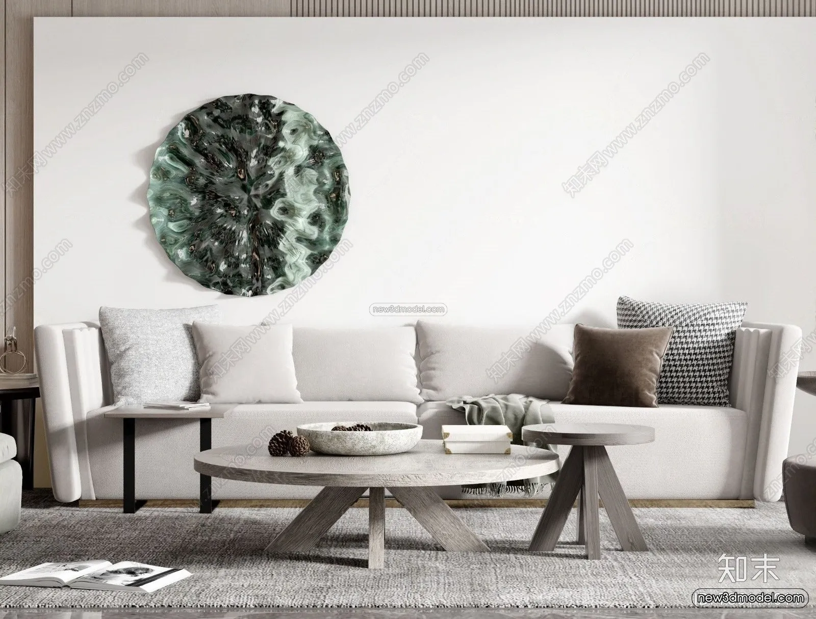 Modern Style Interior 3D Blocks – Living Room 3D Model – 049 – VRAY