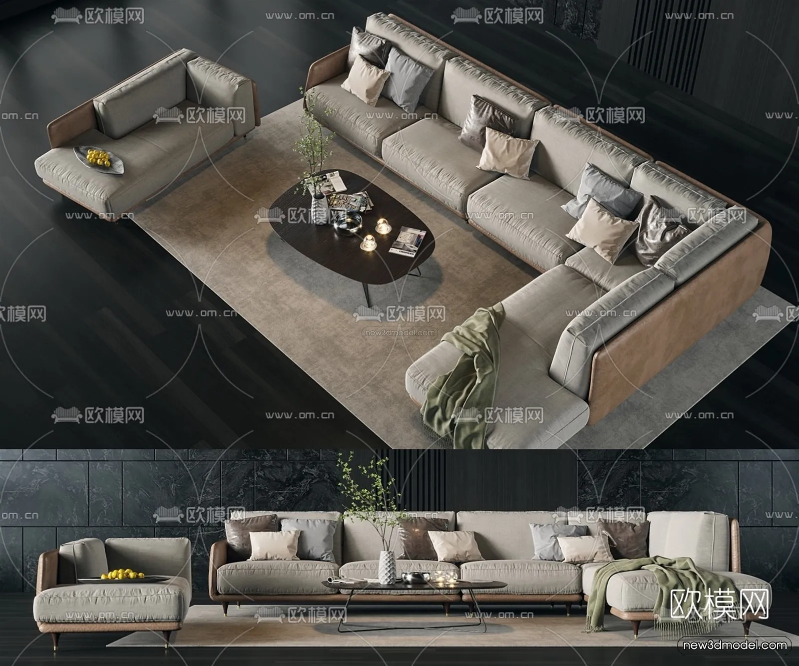 Modern Style Interior 3D Blocks – Living Room 3D Model – 061 – VRAY