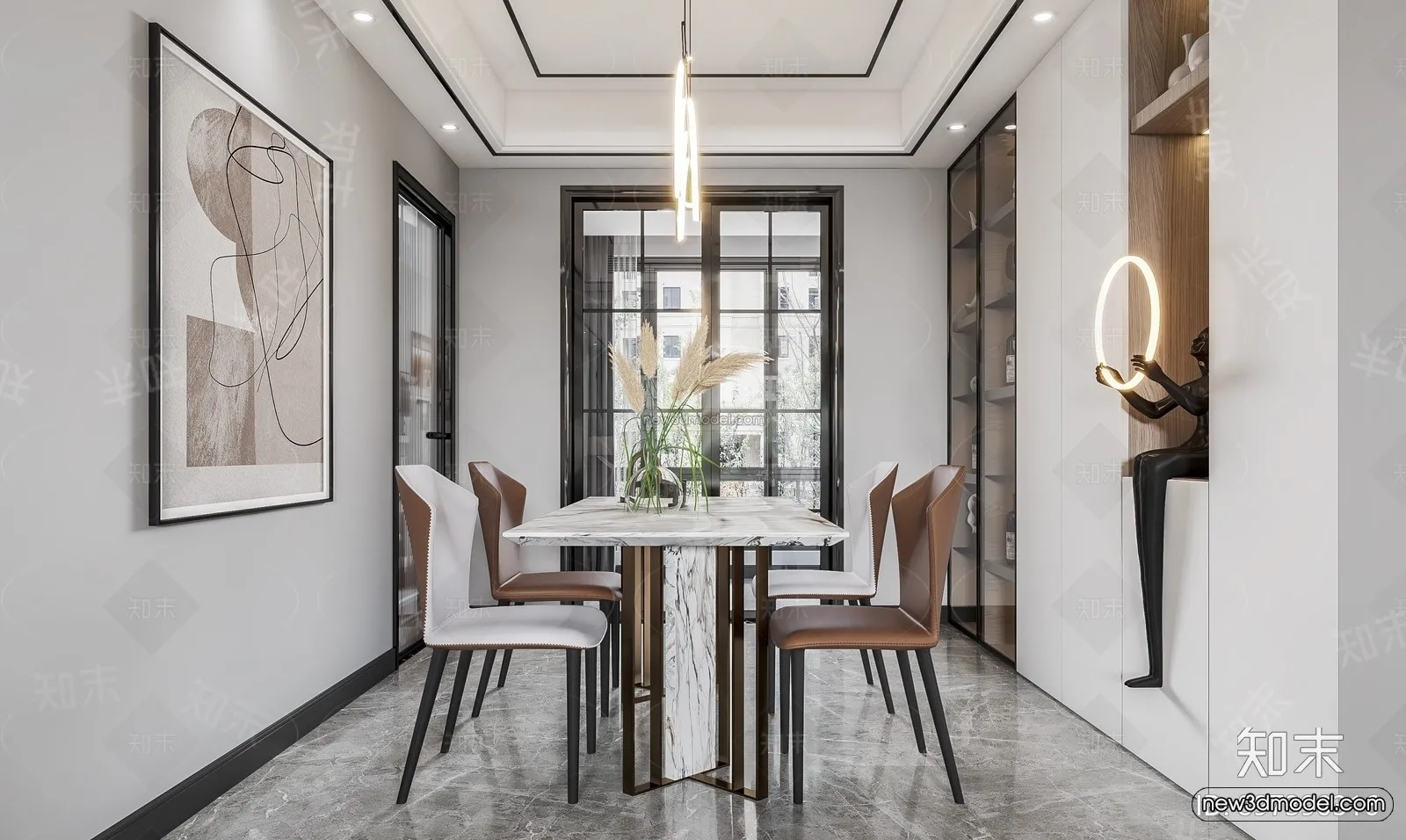 Modern Style Interior 3D Blocks – Living Room 3D Model – 098 – VRAY