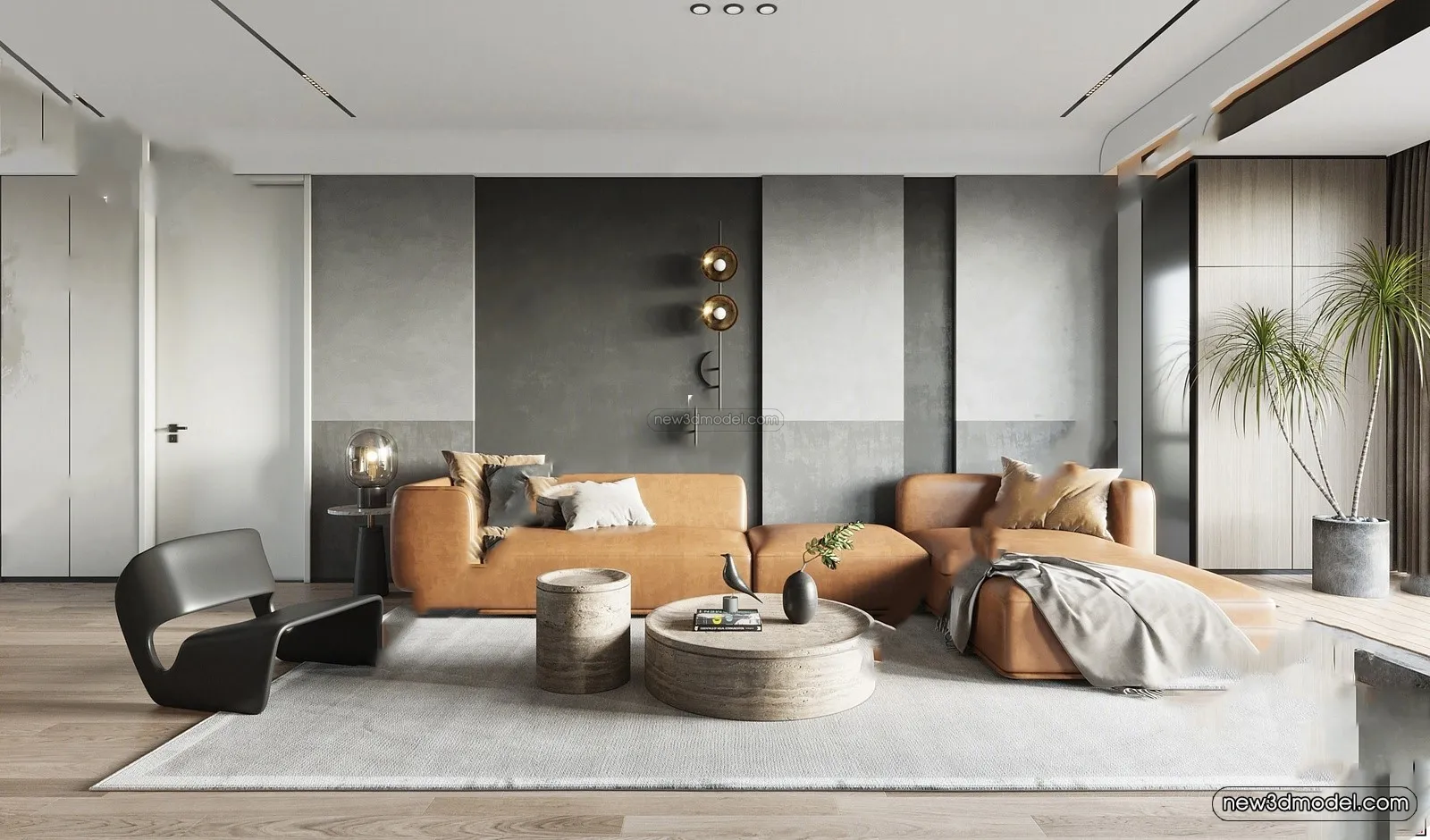 Modern Style Interior 3D Blocks – Living Room 3D Model – 102 – VRAY