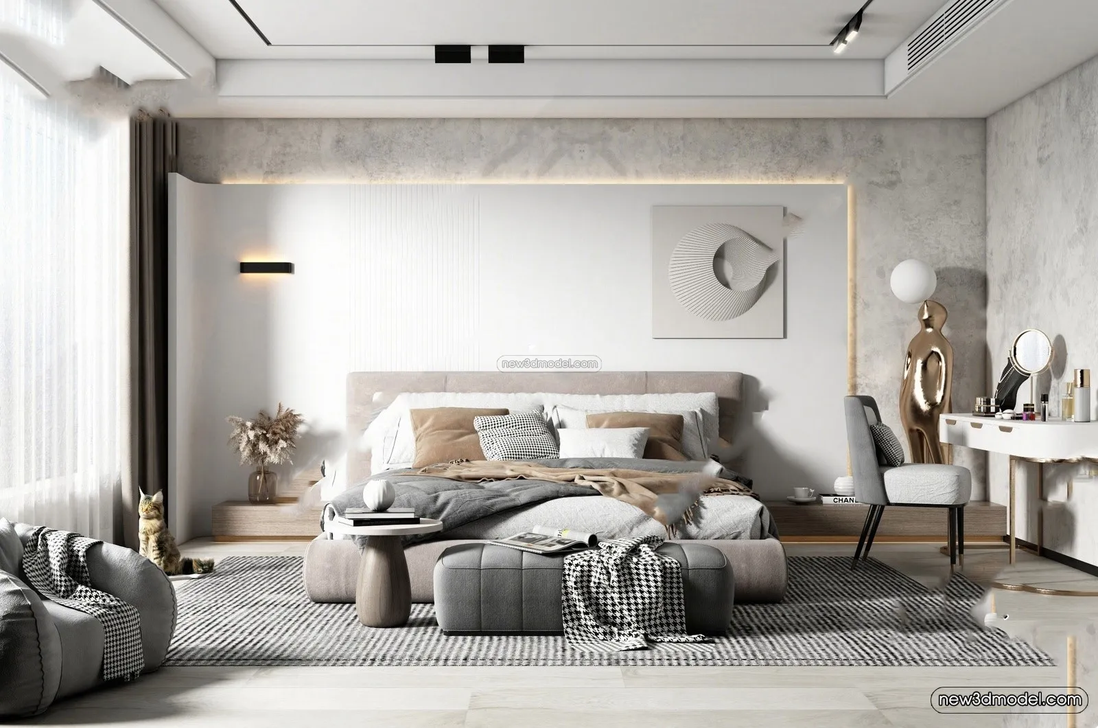 Modern Style Interior 3D Blocks – Living Room 3D Model – 103 – VRAY