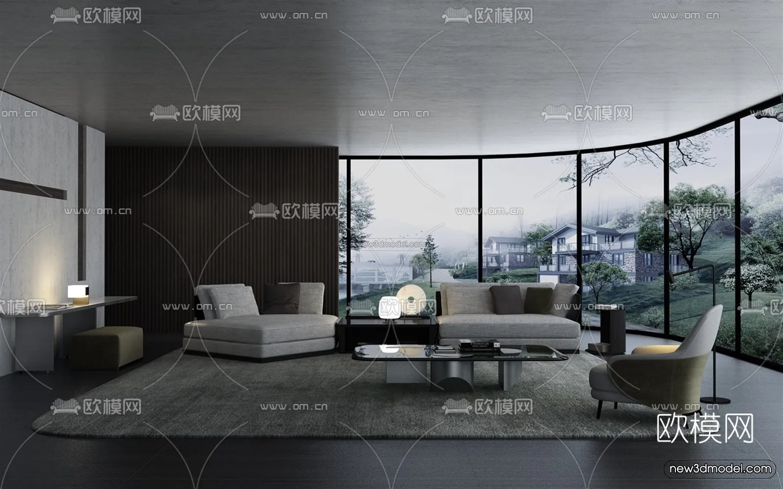 Modern Style Interior 3D Blocks – Living Room 3D Model – 106 – VRAY