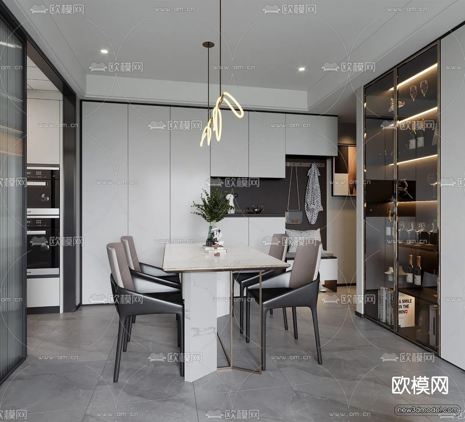 Modern Style Interior 3D Blocks – Living Room 3D Model – 111 – VRAY