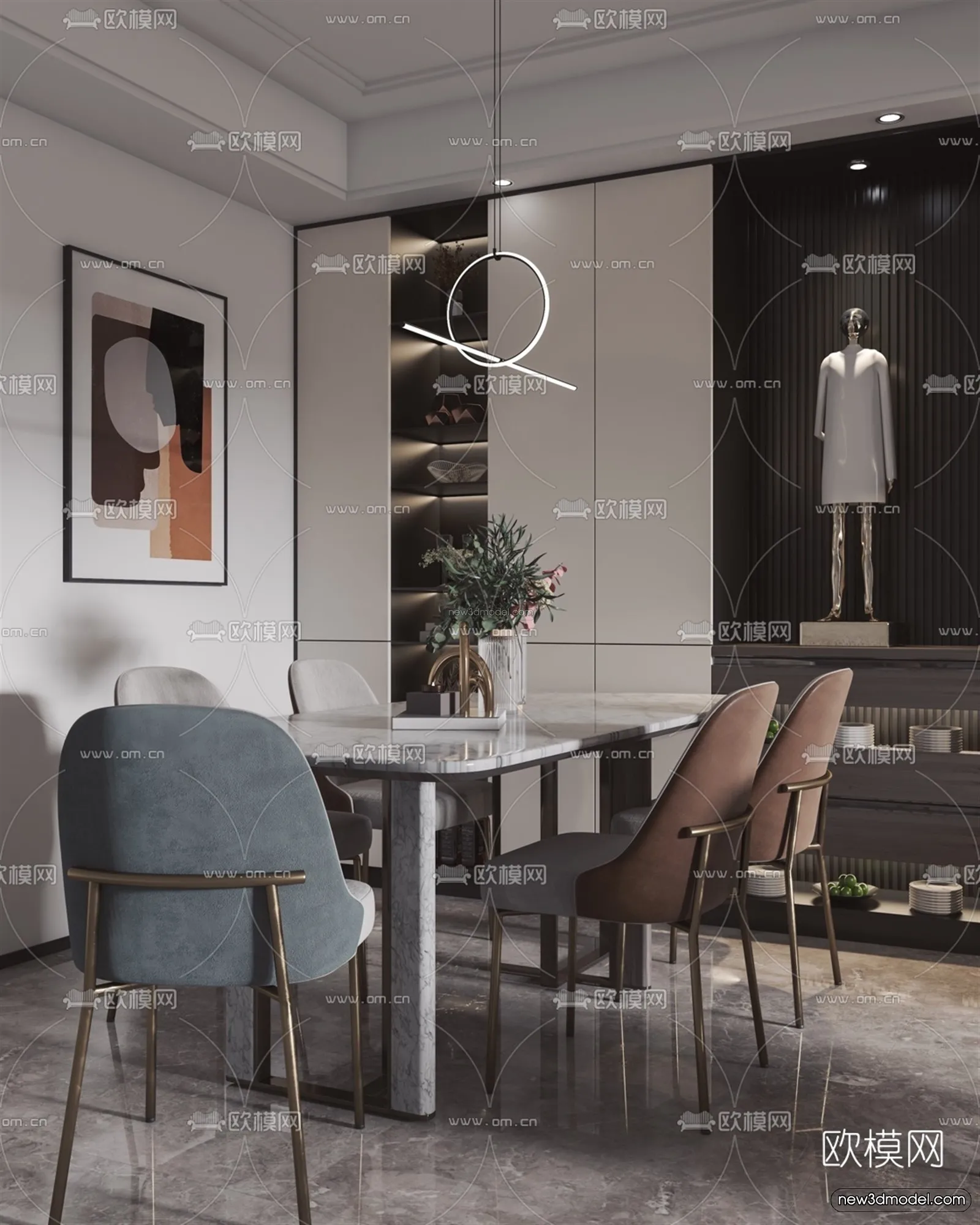 Modern Style Interior 3D Blocks – Living Room 3D Model – 118 – VRAY