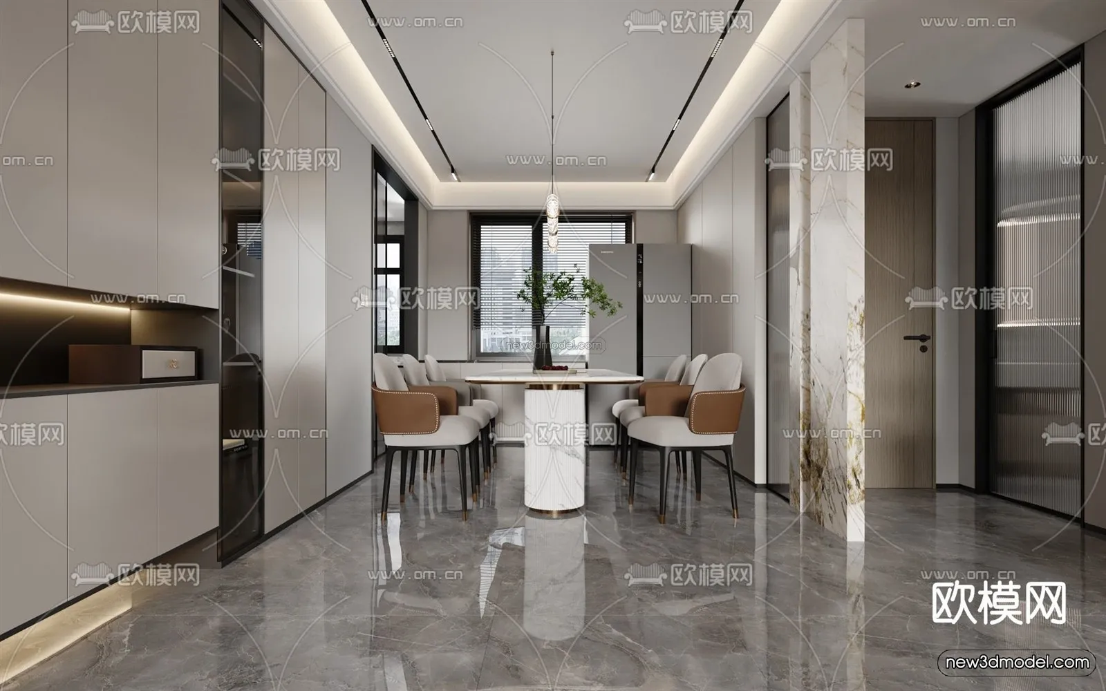 Modern Style Interior 3D Blocks – Living Room 3D Model – 132 – VRAY