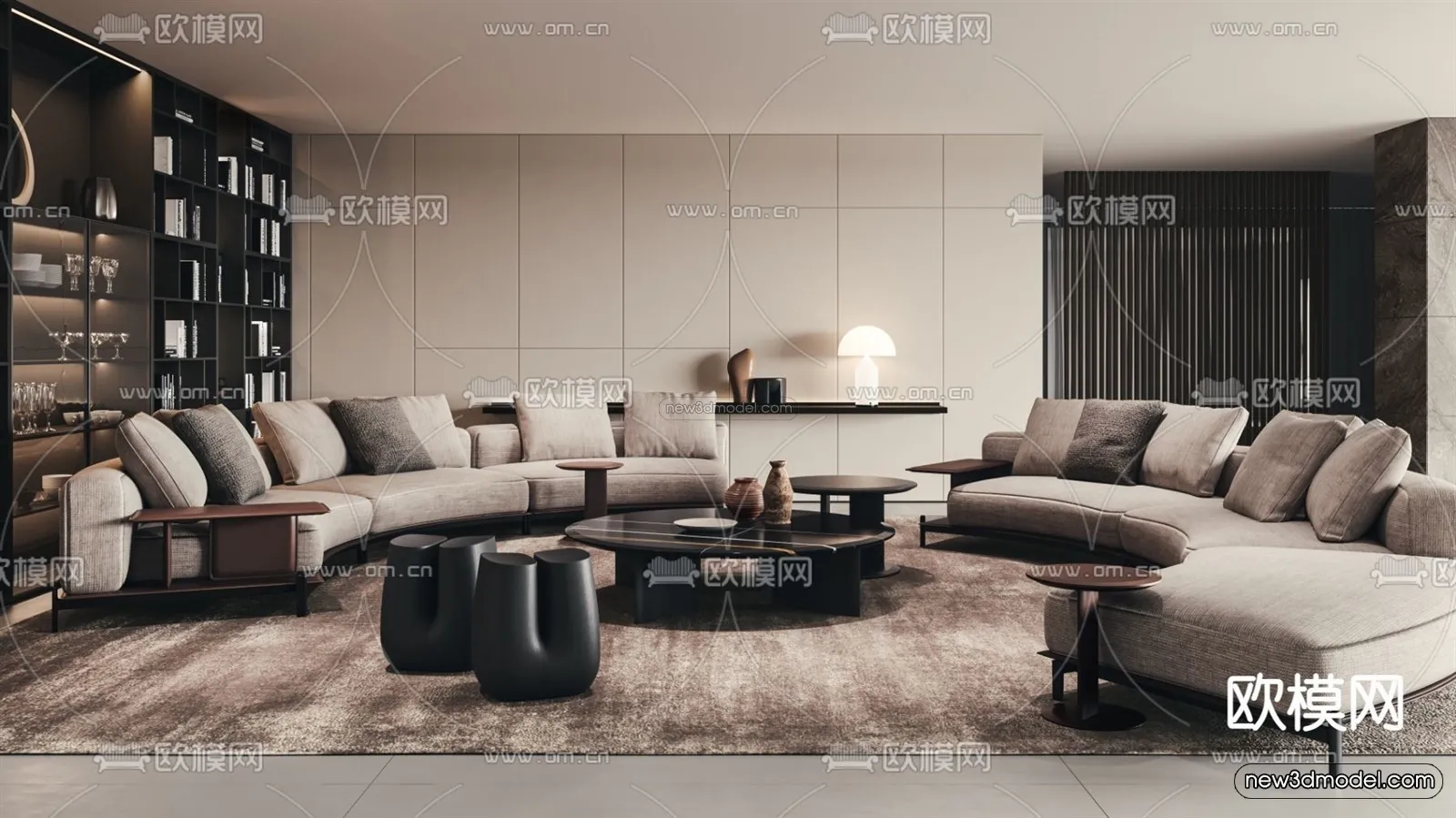 Modern Style Interior 3D Blocks – Living Room 3D Model – 137 – VRAY