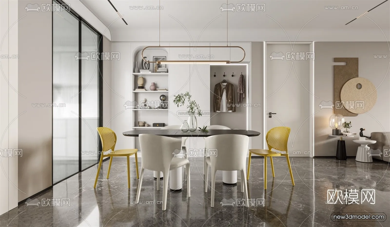 Modern Style Interior 3D Blocks – Living Room 3D Model – 138 – VRAY