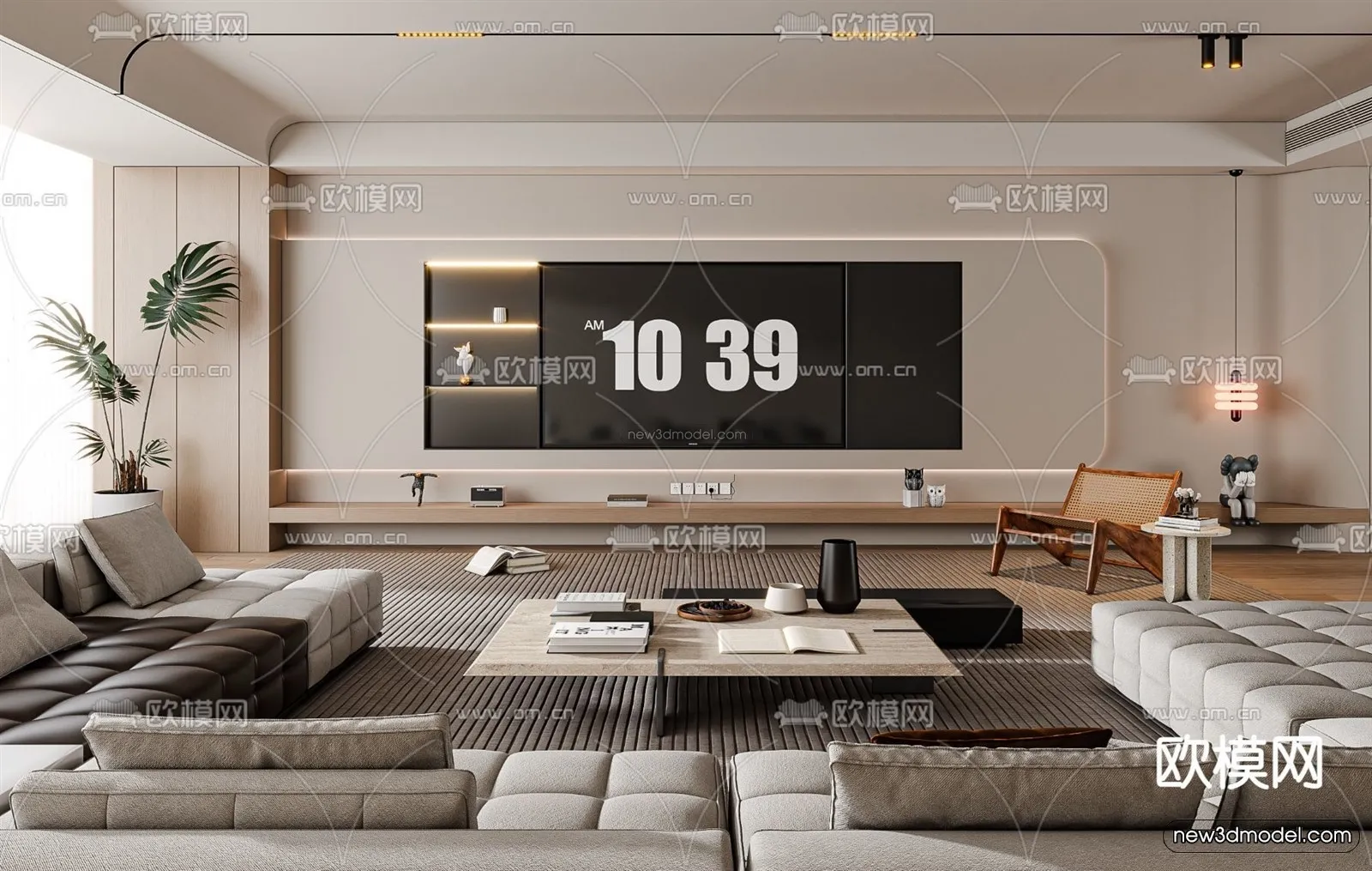 Modern Style Interior 3D Blocks – Living Room 3D Model – 142 – VRAY