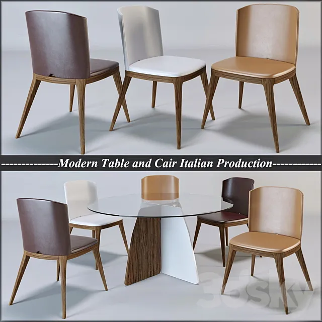 Modern table and chair Italian production 3D Model Modern table and chair Italian production 3D Model