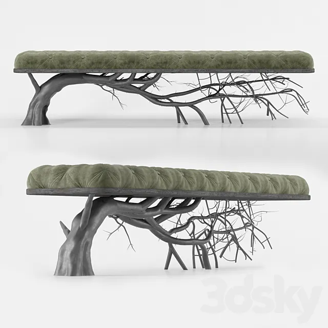 modern tree tufted bench 3DModel modern tree tufted bench 3DModel