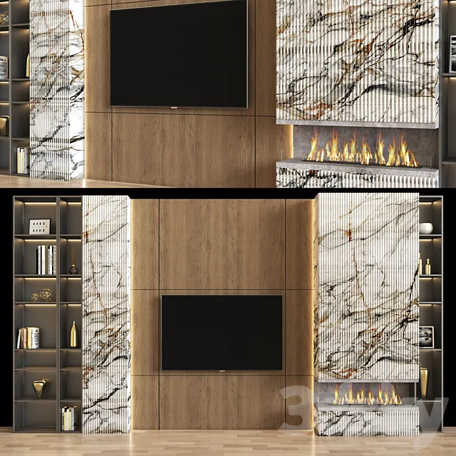 Modern Tv Wall 11 3D Model Modern Tv Wall 11 3D Model