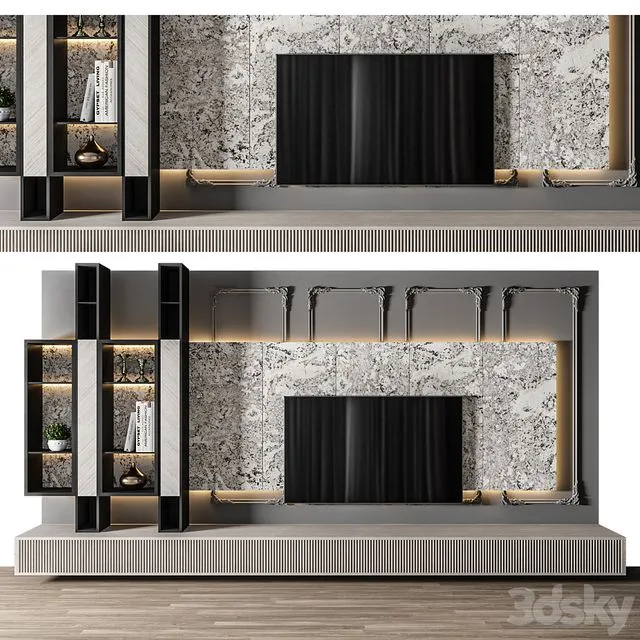 Modern TV Wall 24 3D Model