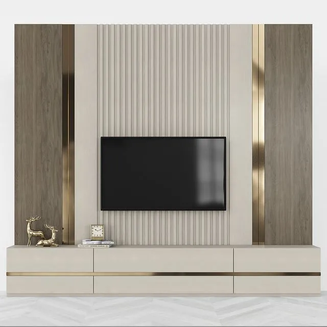 Modern TV Wall set83 3D Model