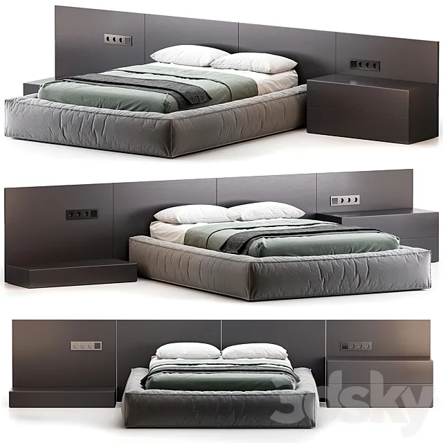 Modern Upholstery Bed from Litfad 3D Model Modern Upholstery Bed from Litfad 3D Model