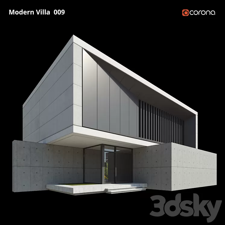 Modern Villa Design 009 G + 2 3D Model