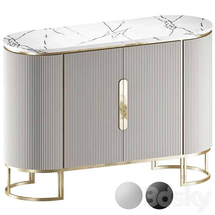 Modern White Sideboard 3D Model Free Download
