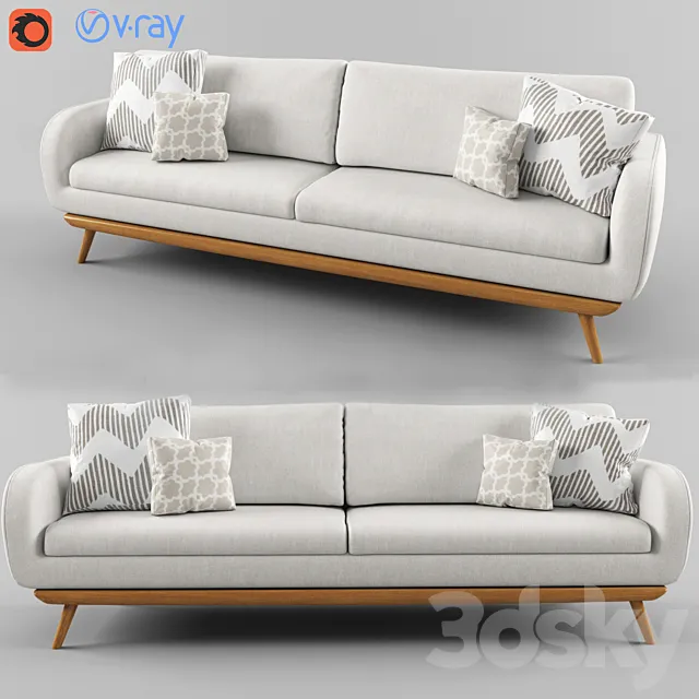Modern white sofa 3DModel