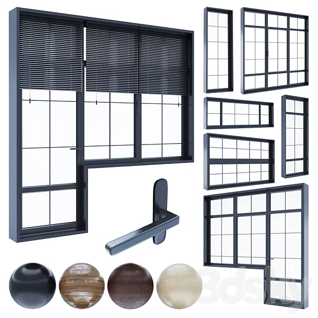 Modern windows 3 3D Model