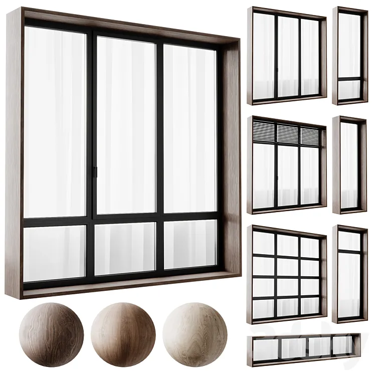 modern windows 3D Model Free Download